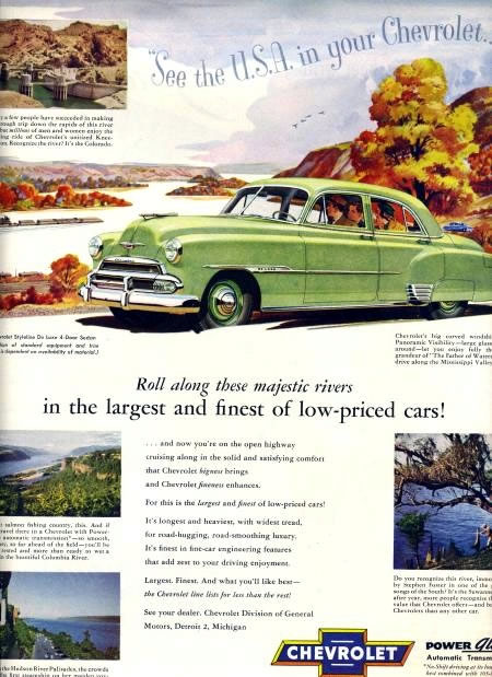 Publicidad Chevrolet 1952 See the USA in your Chevrolet